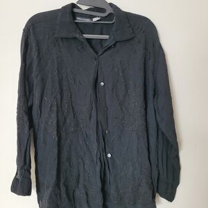 Paul Harris Black Embroidered Women's Blouse